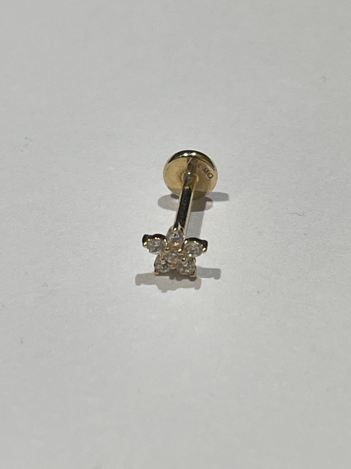14K Yellow Gold Piercing with CZ