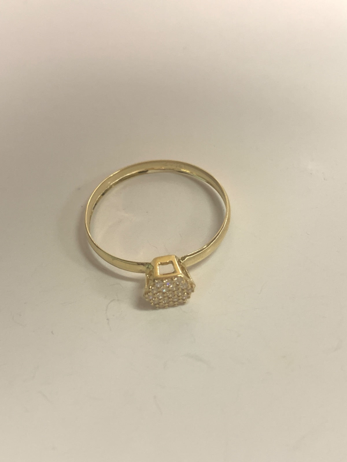 18K Yellow Gold Ring with CZ