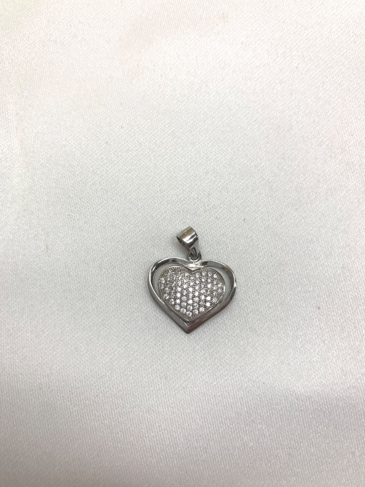 White Silver Pendant with CZ