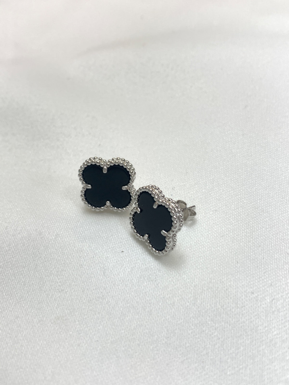 White Silver Earring