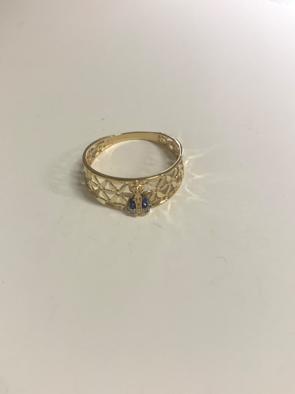 18K Yellow Gold Ring with CZ