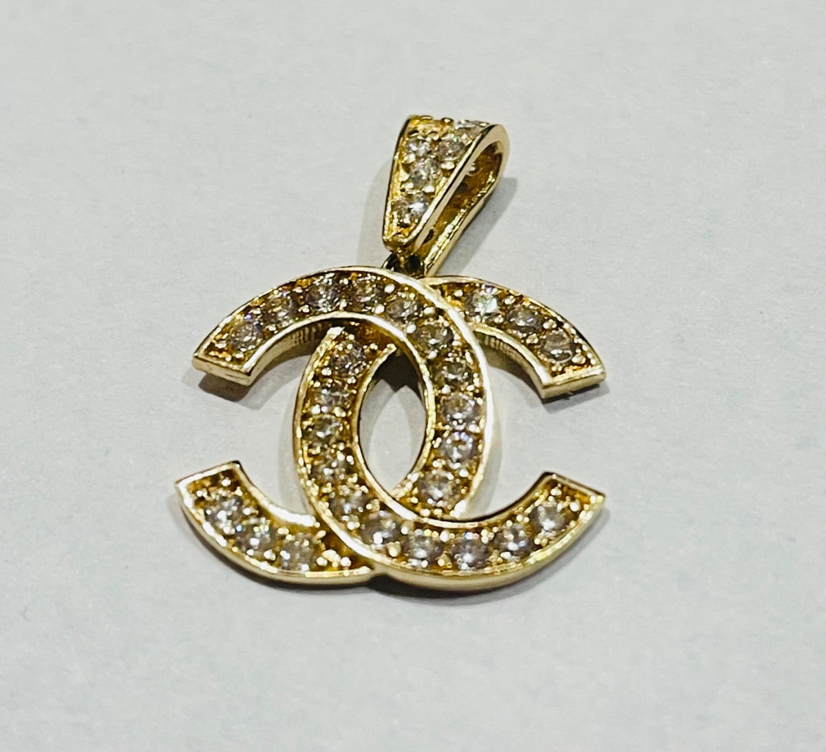 14K Yellow Gold Channel Pendant with CZ