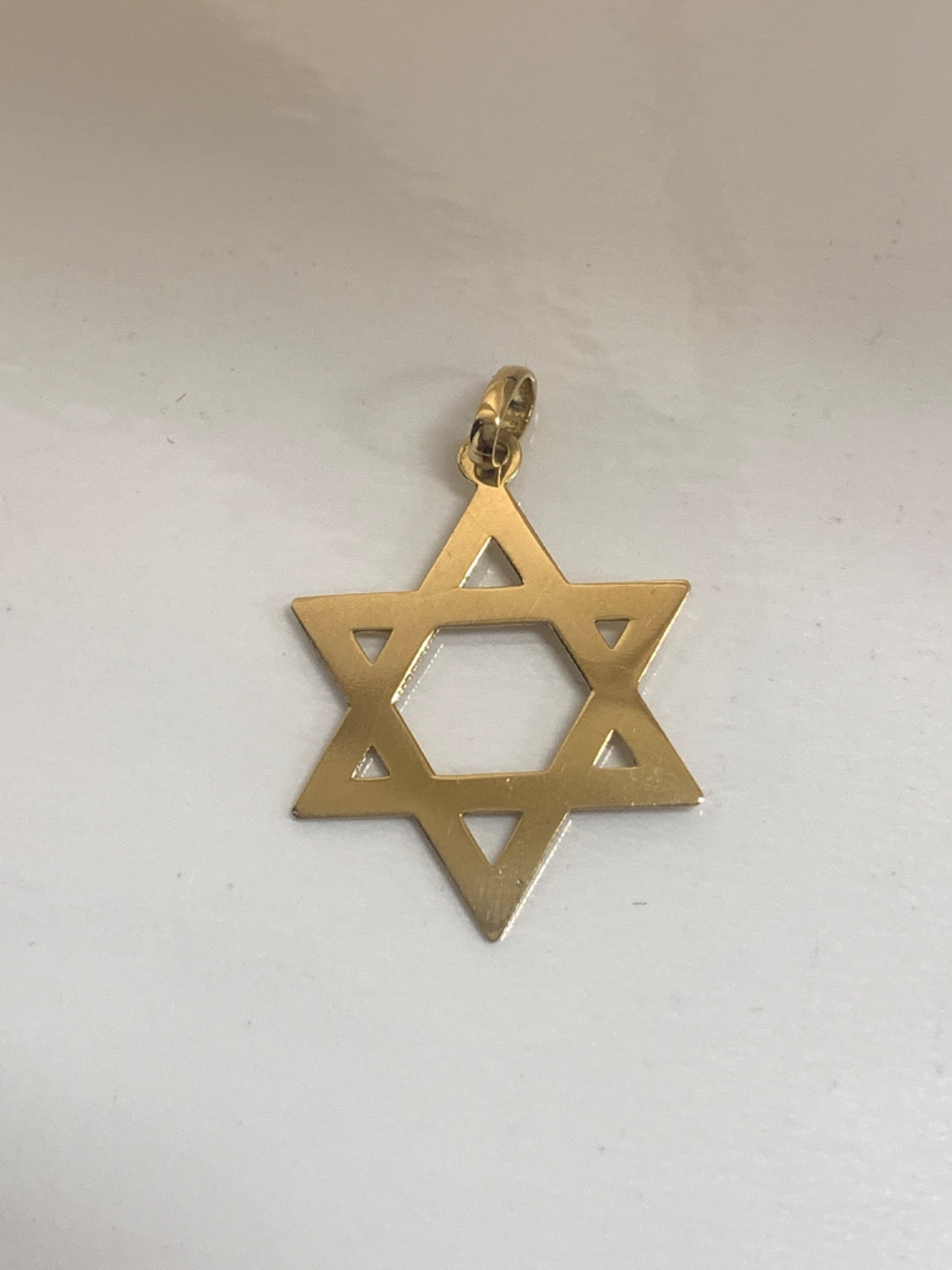 18K Yellow Gold David Star Pendant