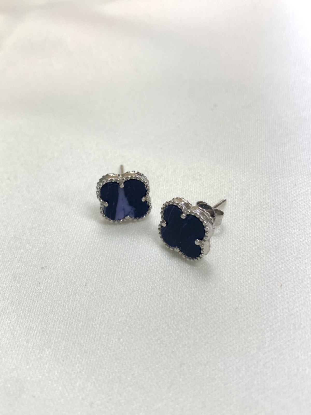 White Silver Earring