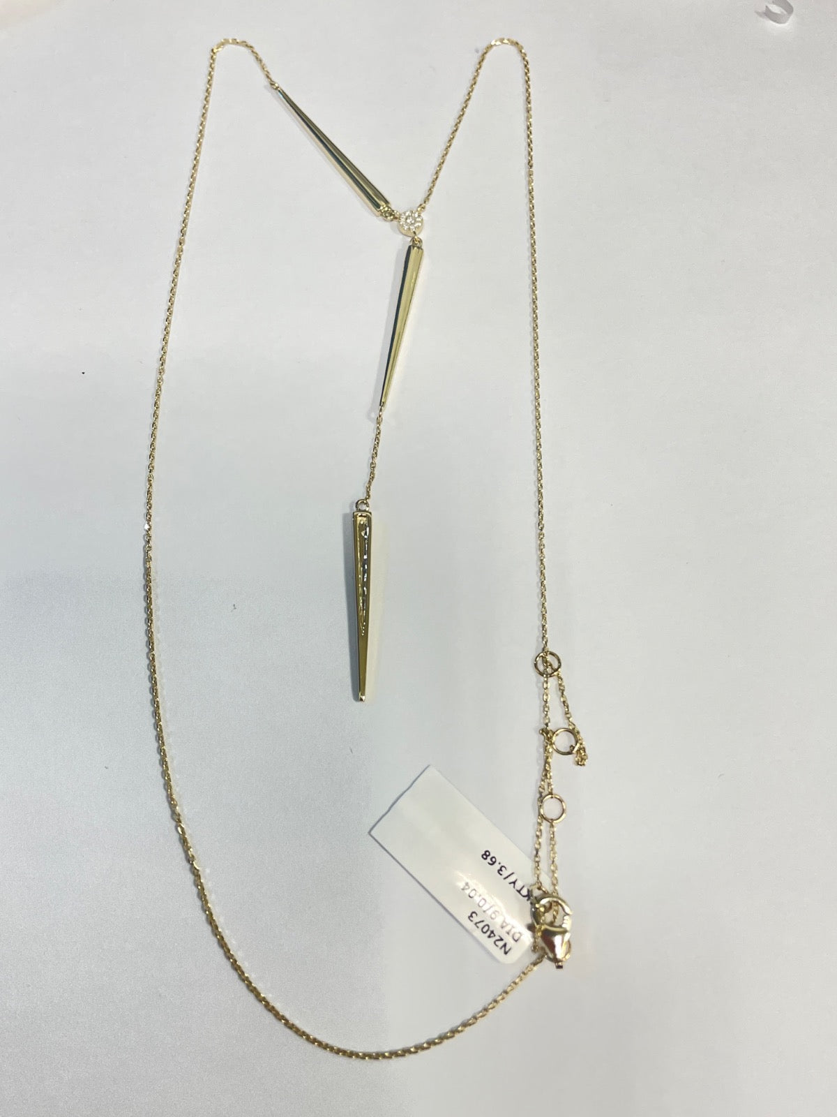 14K Yellow Gold Pendal Necklace with Diamond