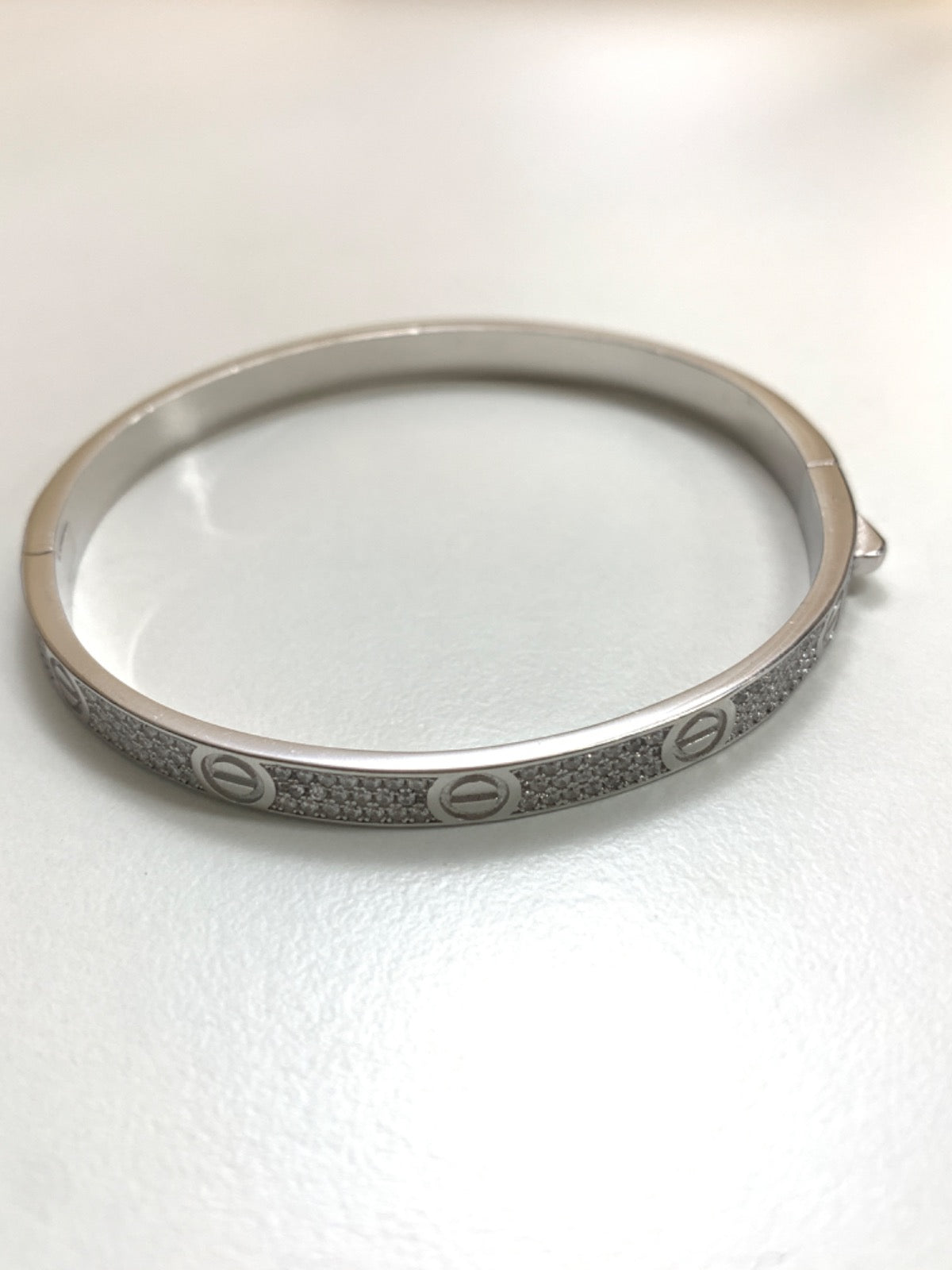 White Silver Bracelet with CZ