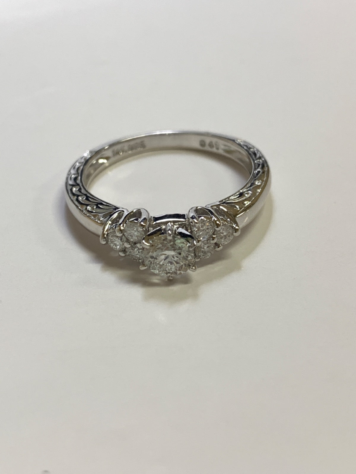 14K White Gold Ring with Diamond