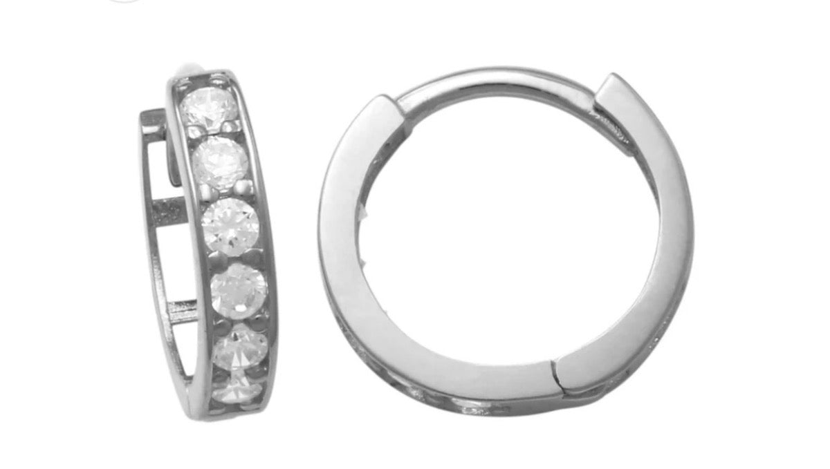 14K White Gold Earring with CZ