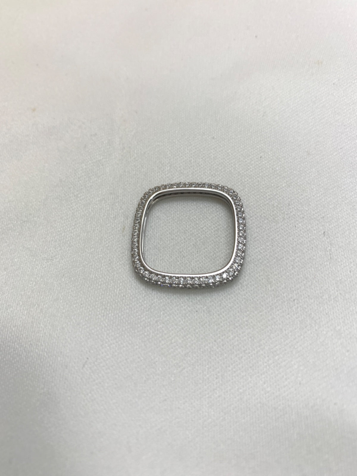 White Silver Ring with CZ