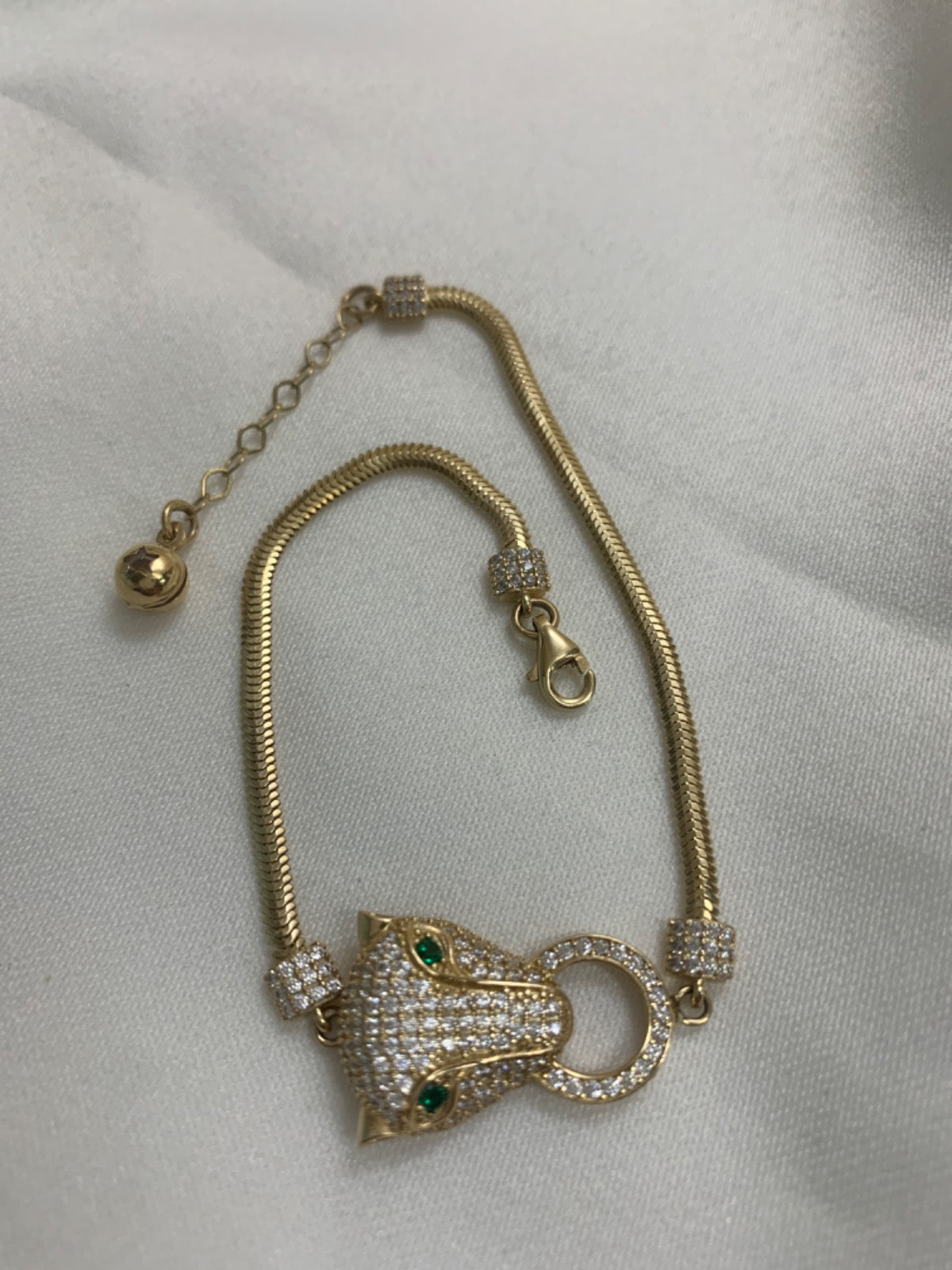 14K Yellow Gold Bracelet with CZ