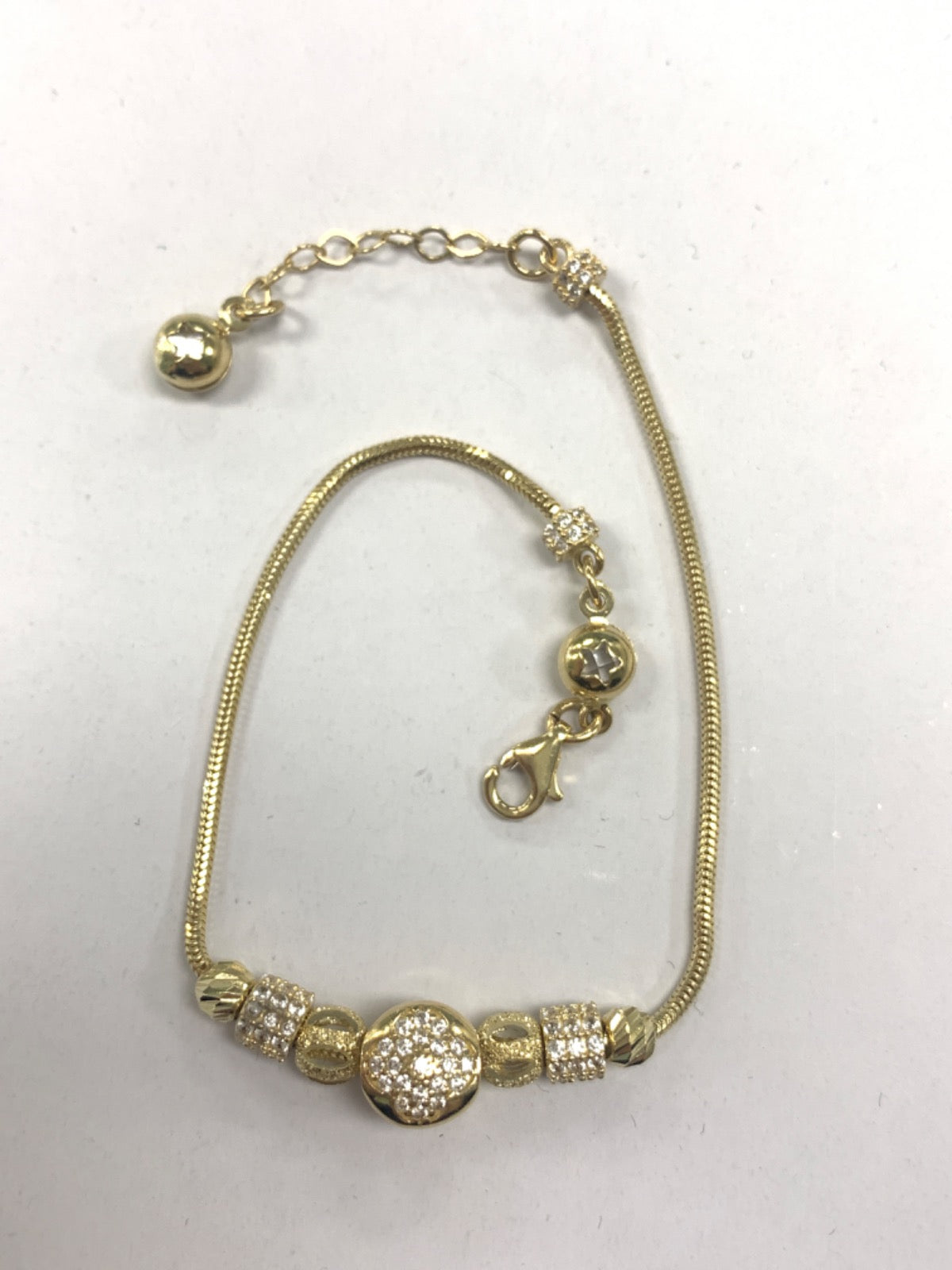 14K Yellow Gold Bracelet with CZ