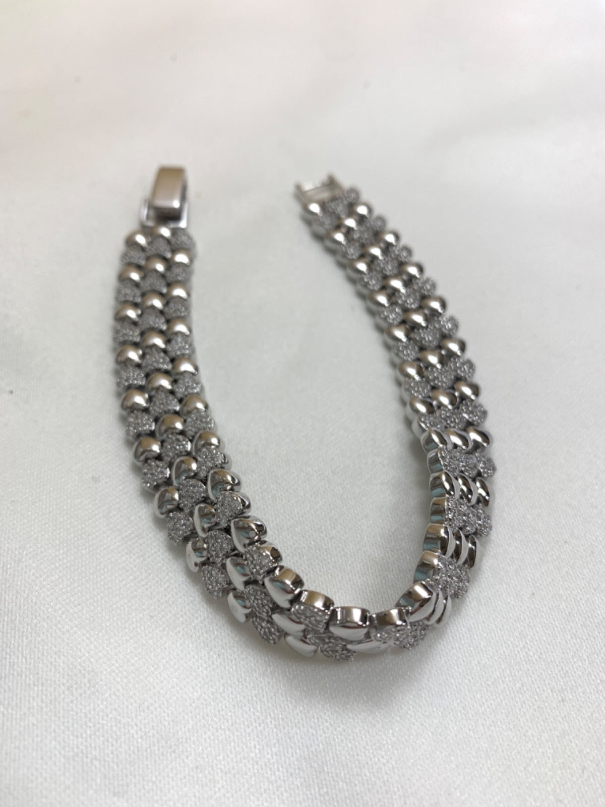 White Silver Bracelet with CZ