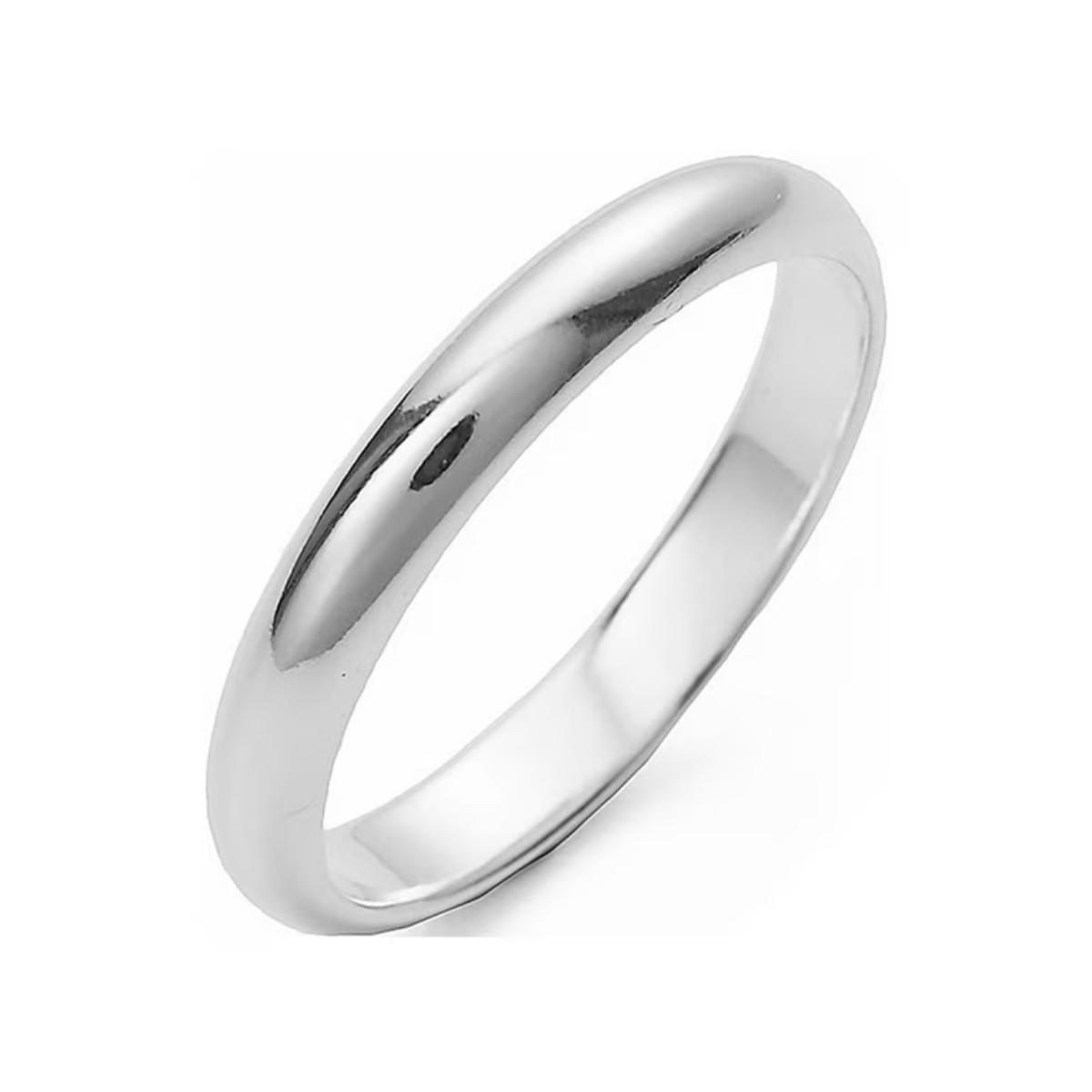 White Silver Wedding Band