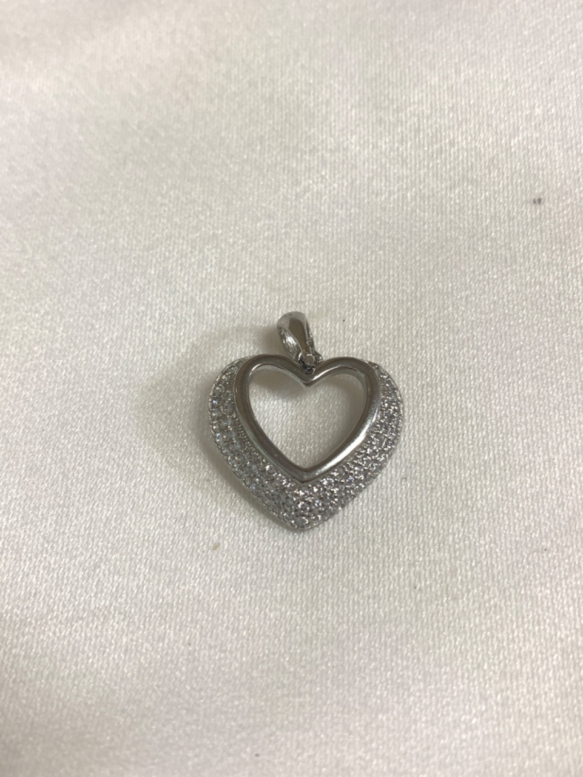 White Silver Pendant with CZ