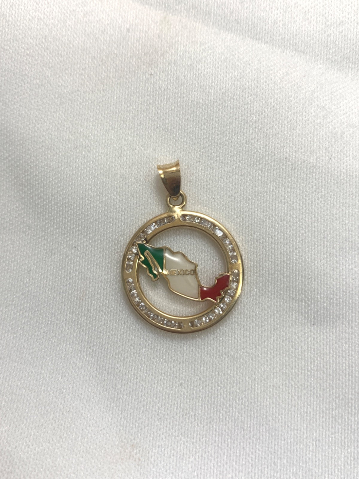 14K Yellow Gold Mexico Pendant with CZ