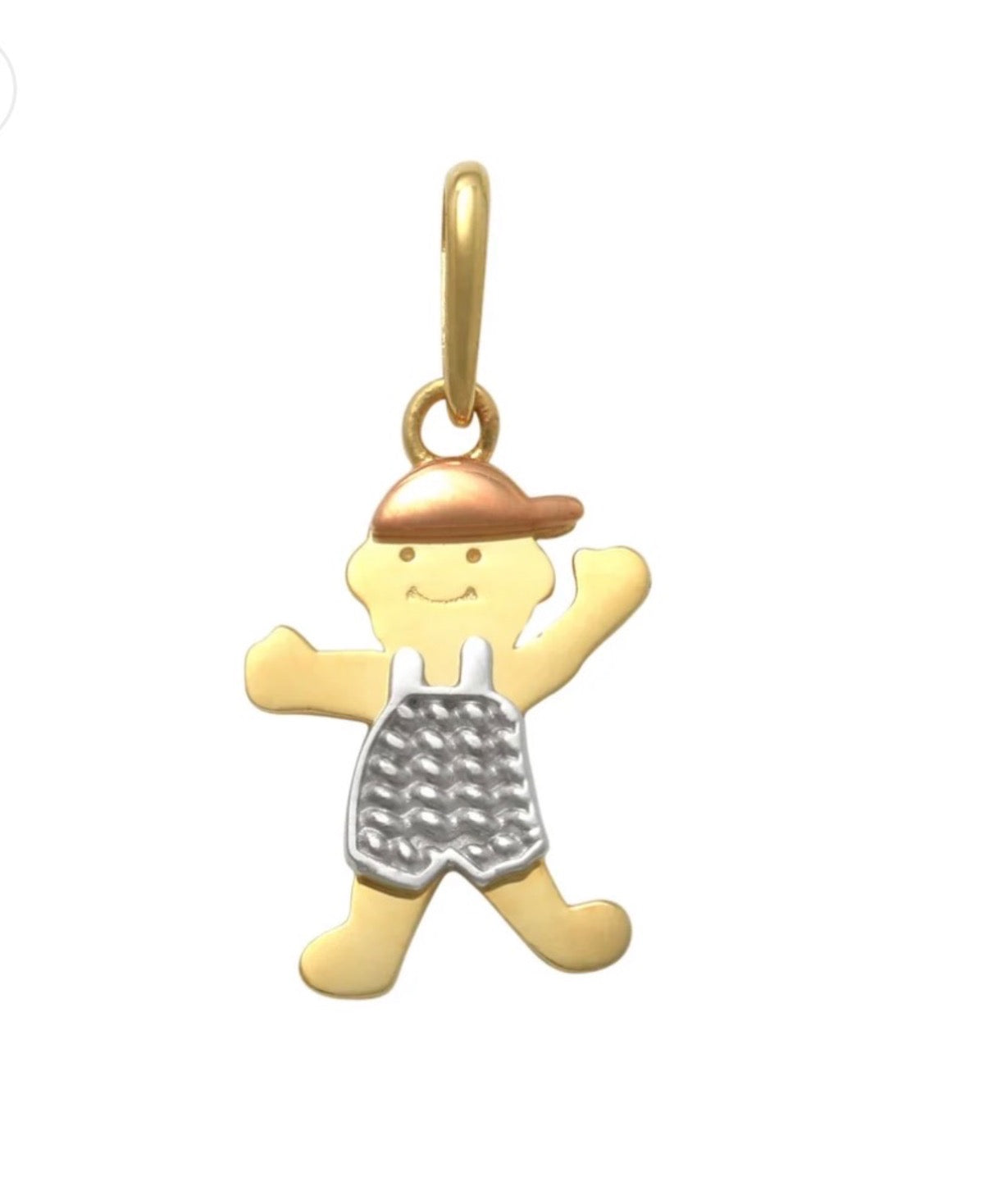 14K Tri-Tone Gold Boy Pendant
