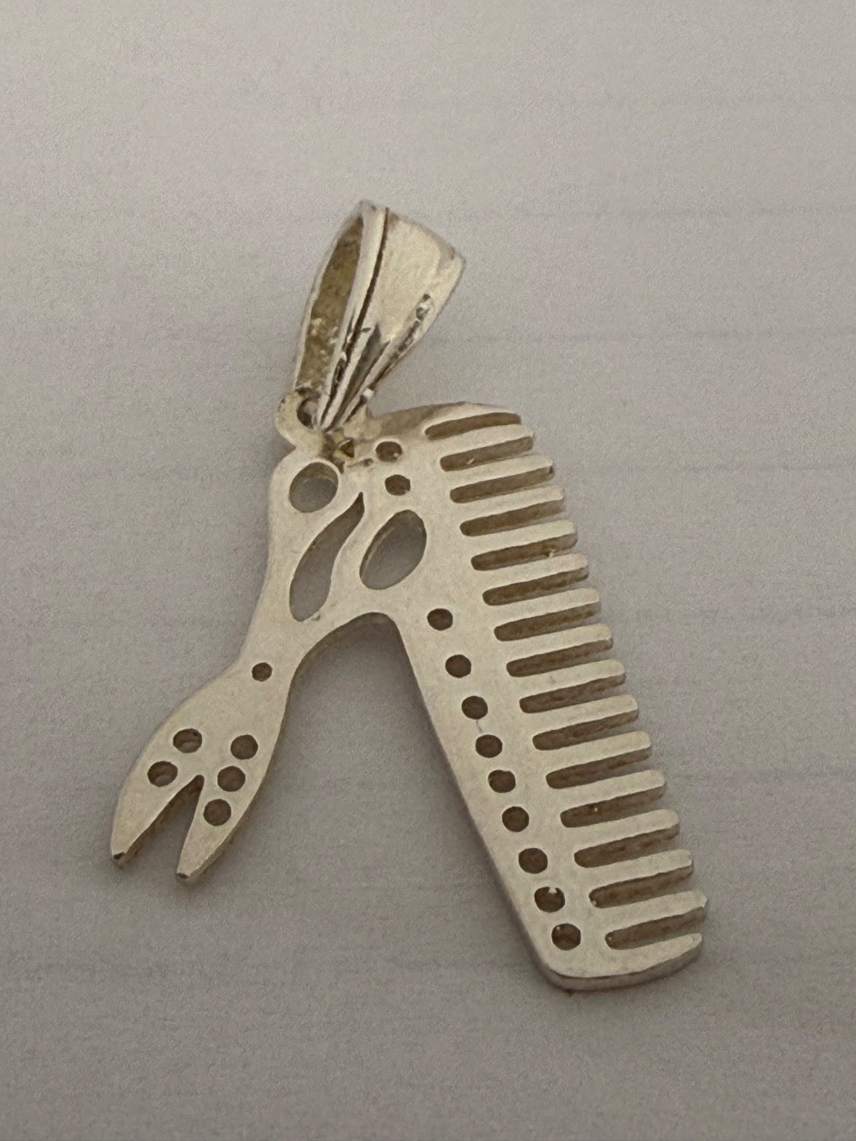 White Silver Barber Pendant