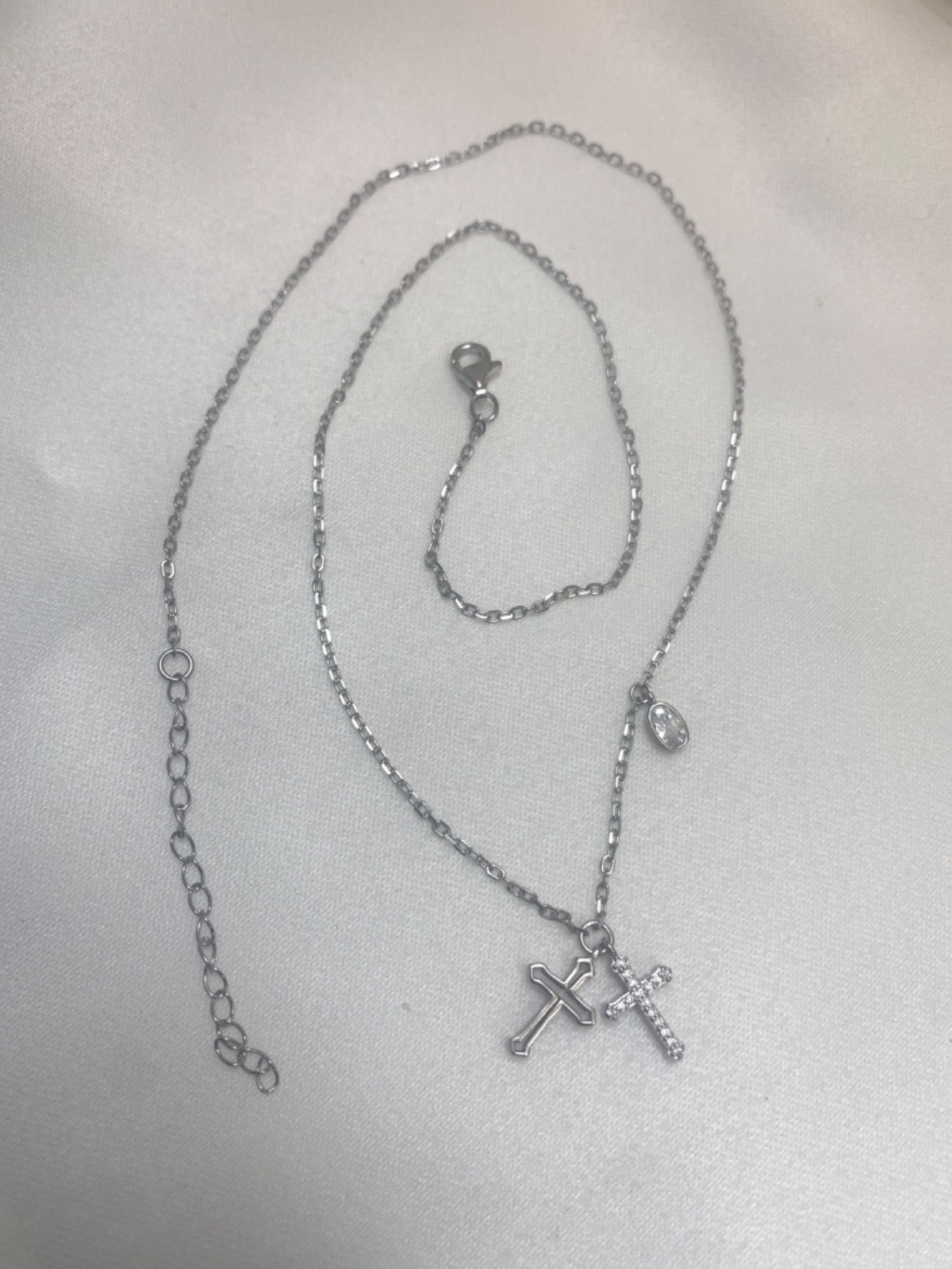 White Silver Chain with CZ