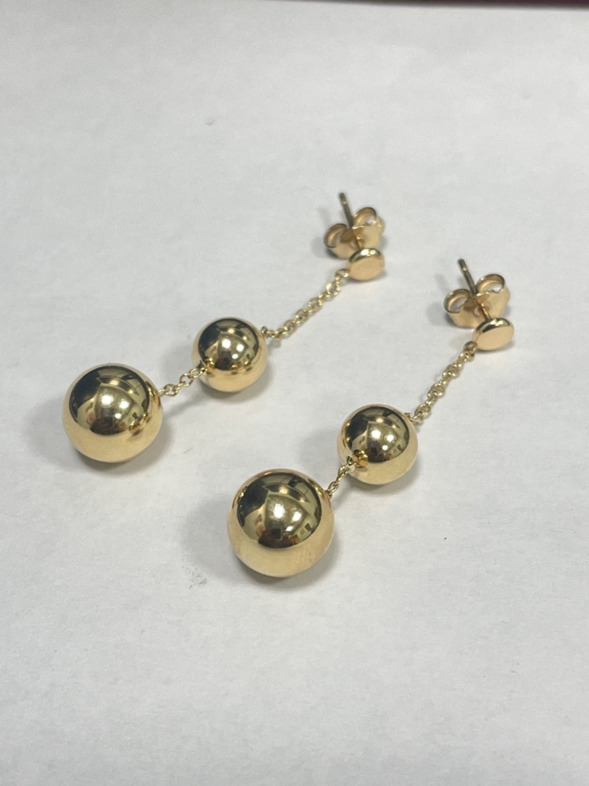 18K Yellow Gold 2x Ball Earring