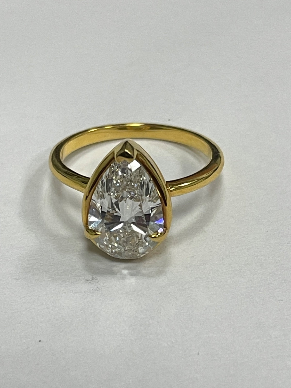 14K Yellow Gold Engagement Ring with Lab Diamond