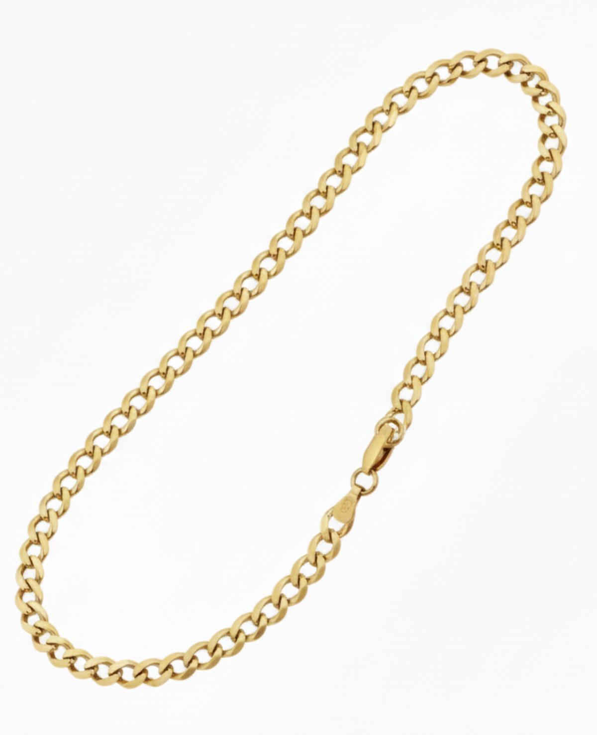 14K Yellow Gold Diamond Cut Curb Chain