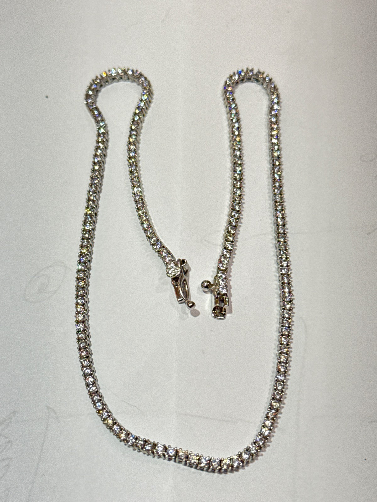 White Silver Tennis Choker