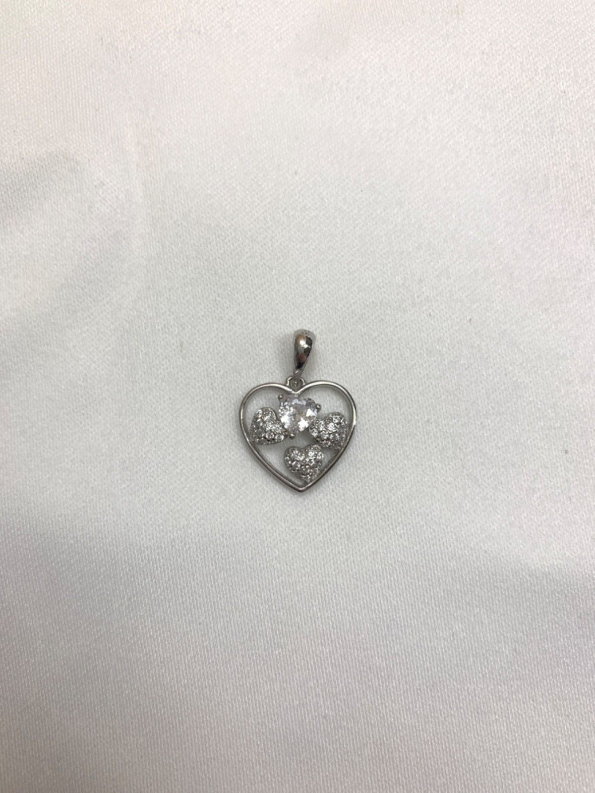 White Silver Pendant with CZ
