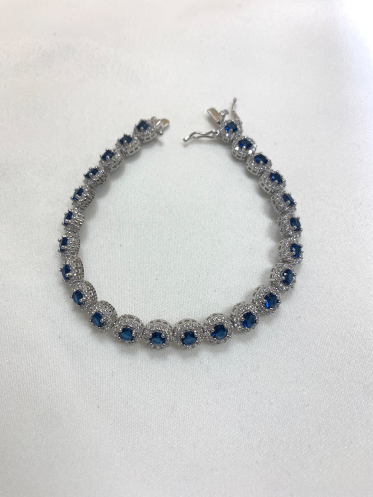 White Silver Bracelet with CZ