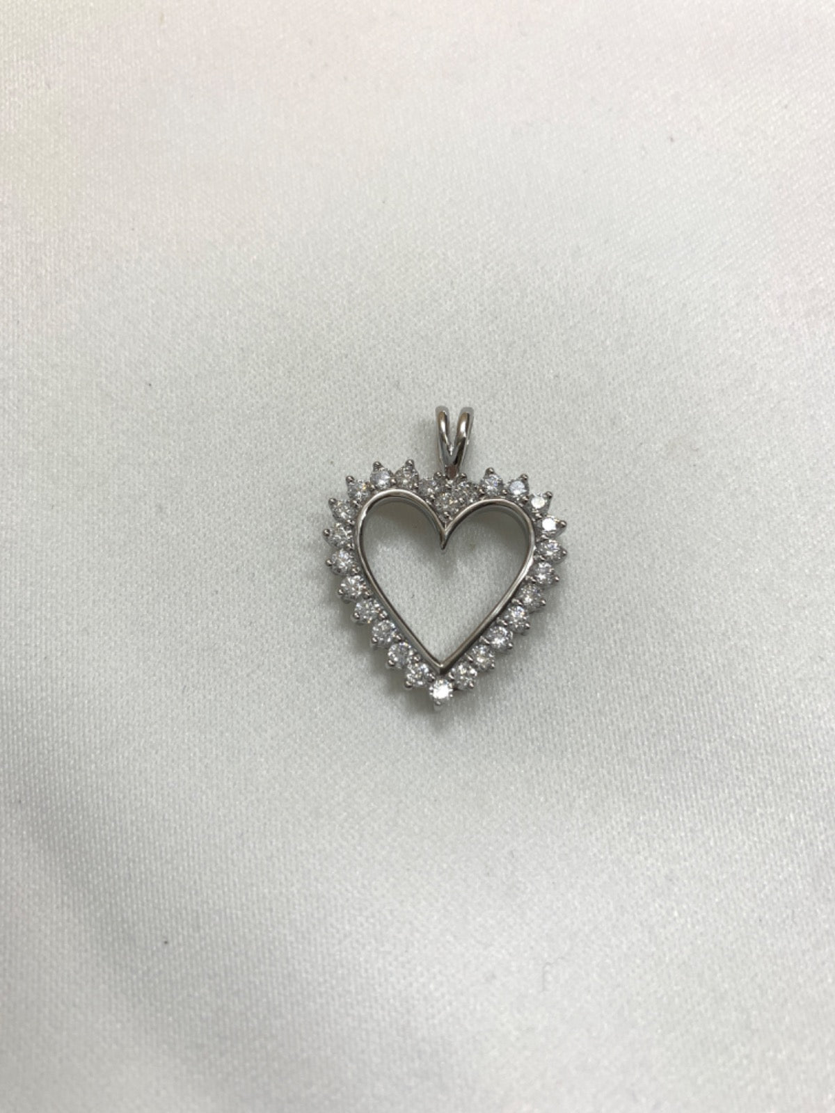 White Silver Pendant with CZ