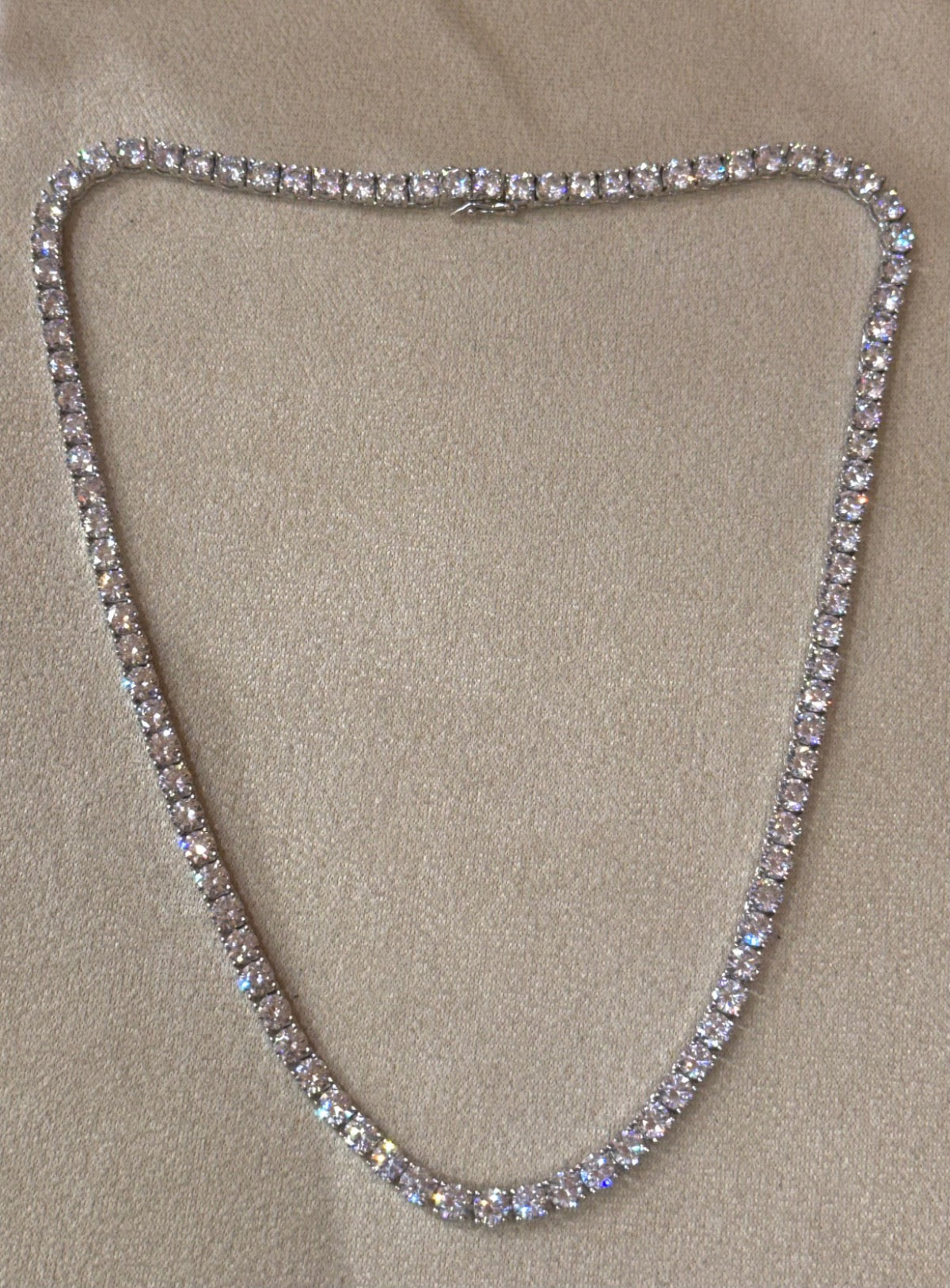 White Silver Tennis Chain with CZ