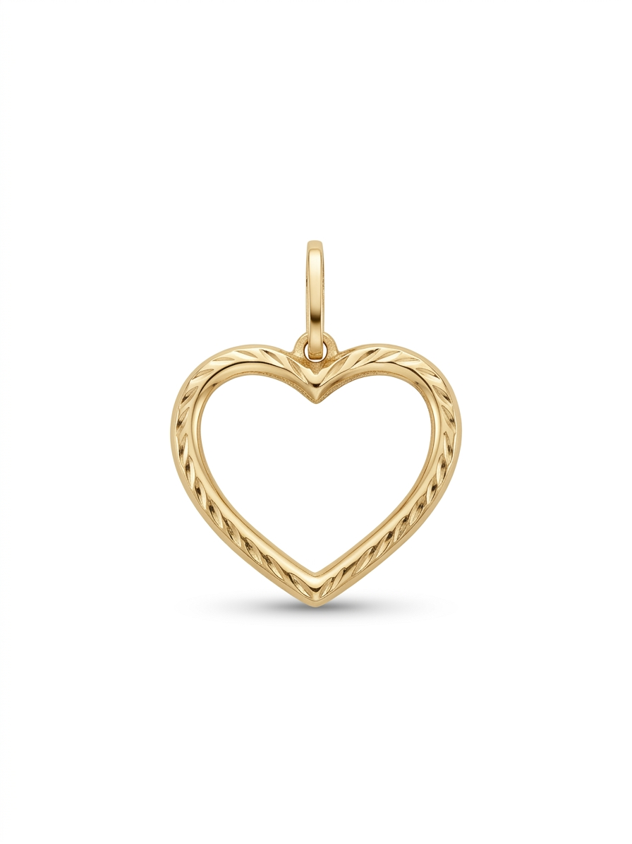 18K Yellow Gold Heart Pendant