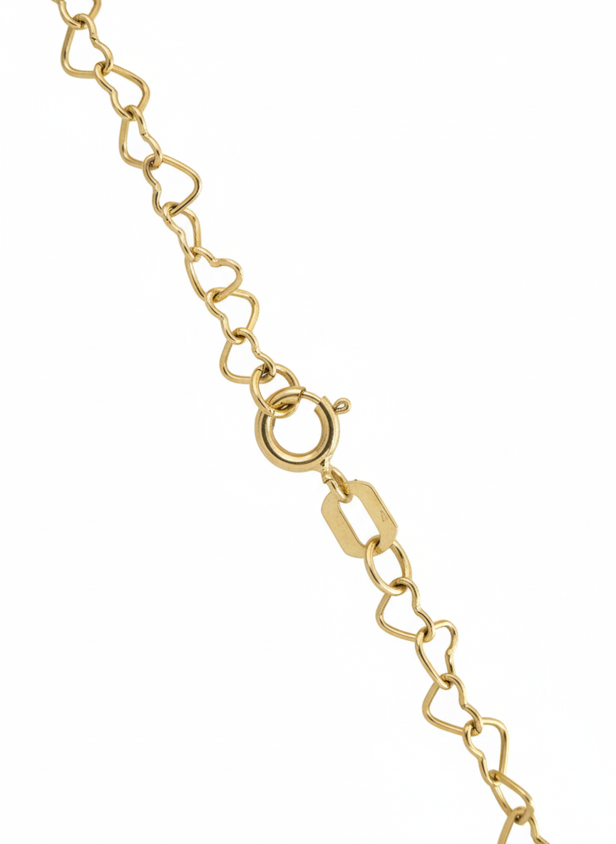 18K Yellow Gold Little Hearts Chain