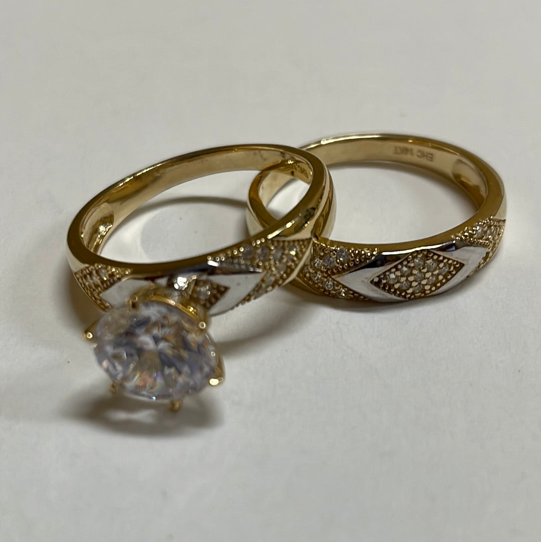 14K Yellow Gold Engagement Ring with CZ