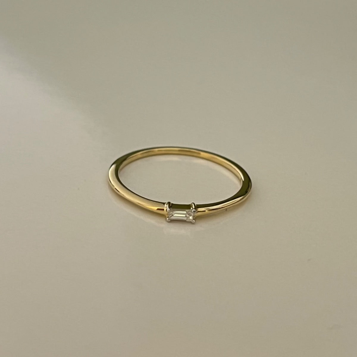 14K Yellow Gold Ring with Diamond