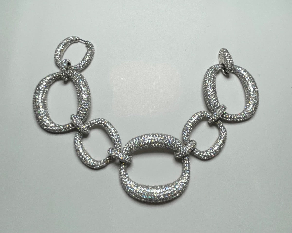 White Silver 925 Silver Bracelet With CZ Bracelet
