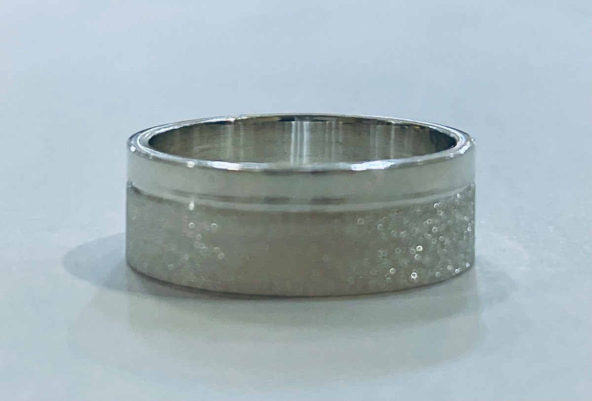 White Silver Wedding Band