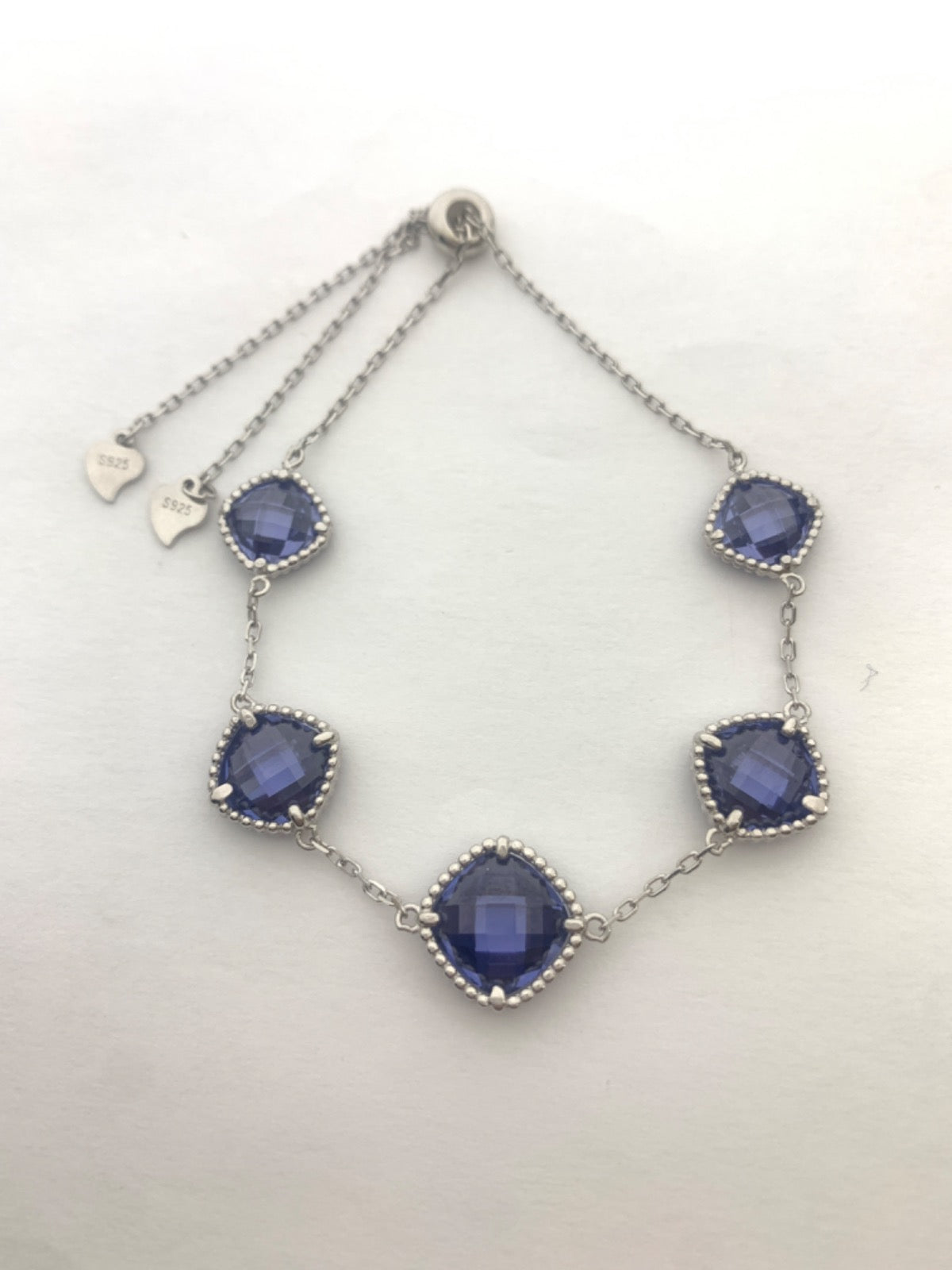 White Silver Bracelet with CZ