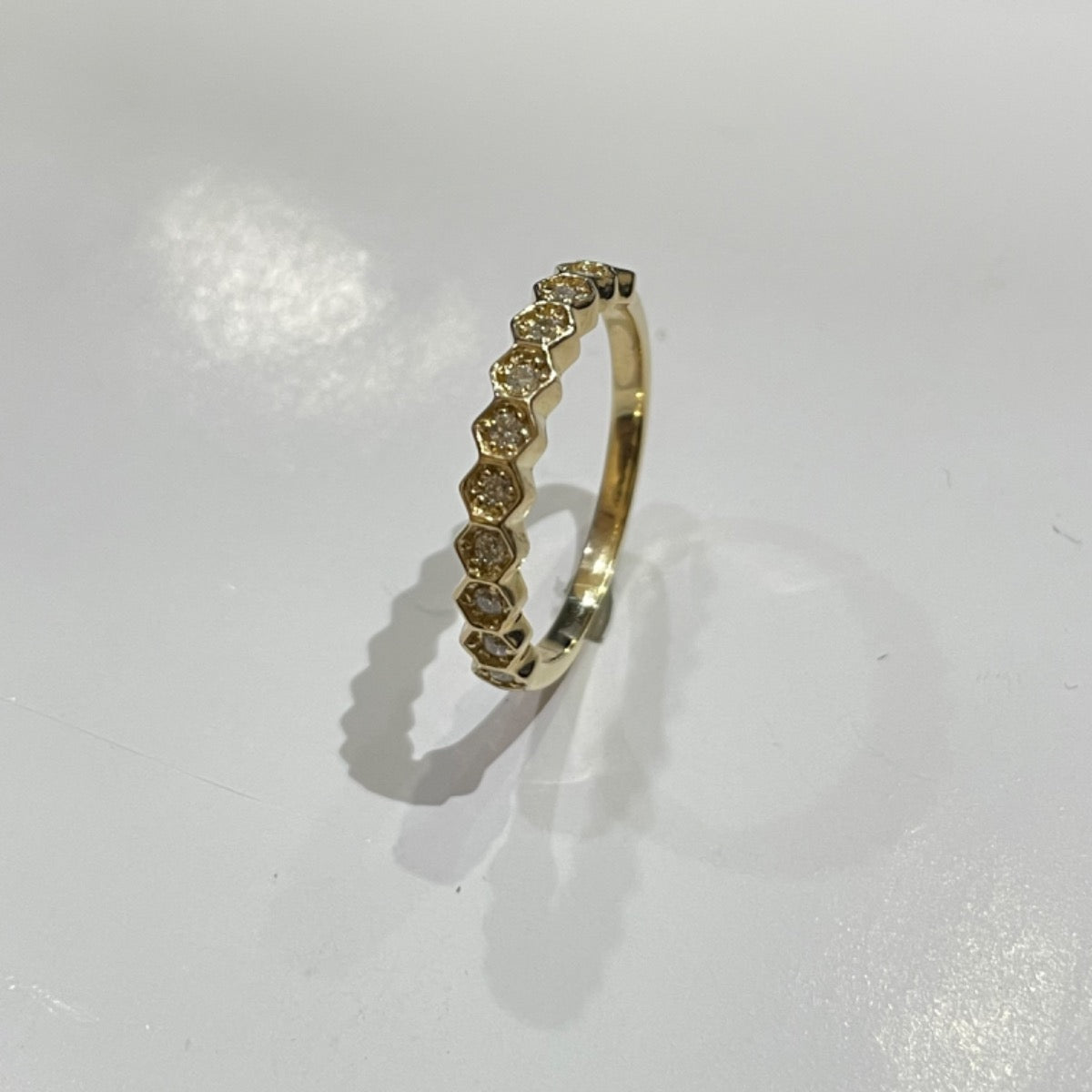14K Yellow Gold Wedding Band with Diamond