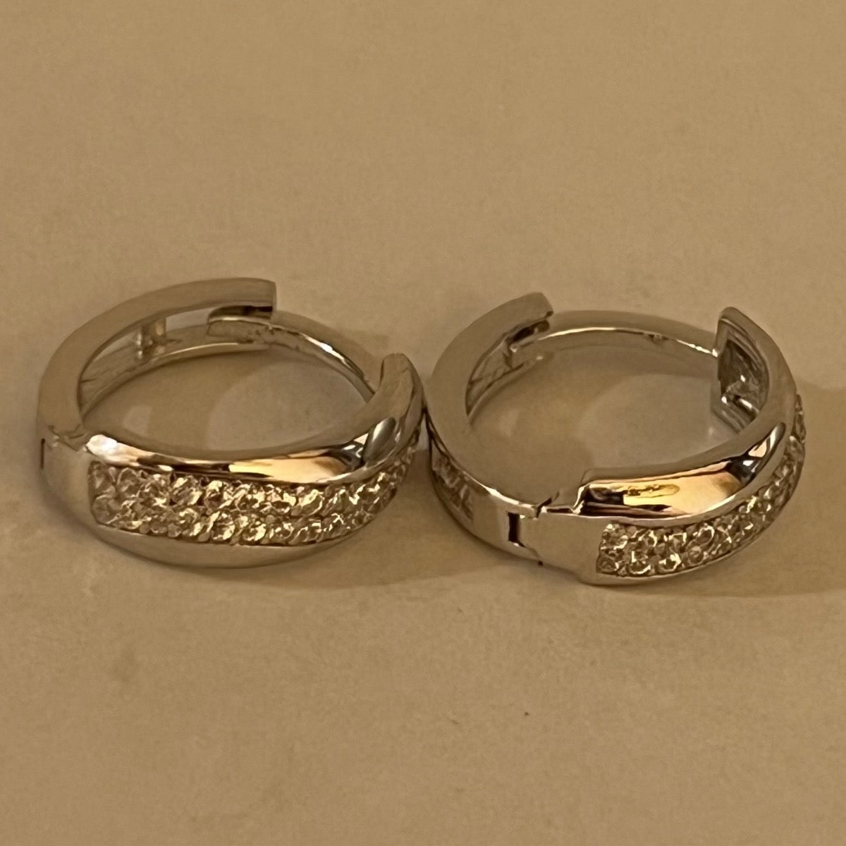 14K White Gold Earring with CZ