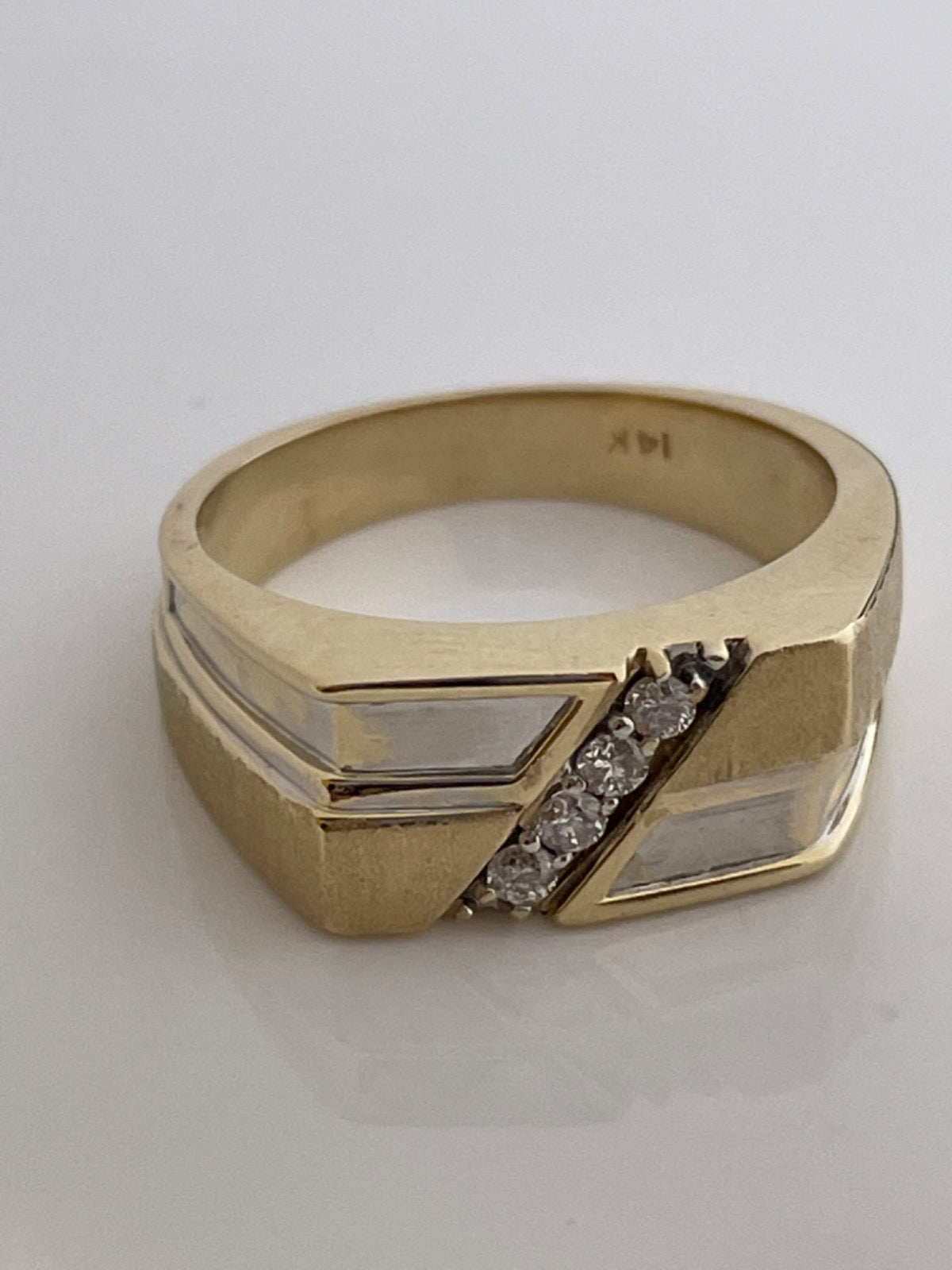 14K Yellow Gold Ring with Diamond