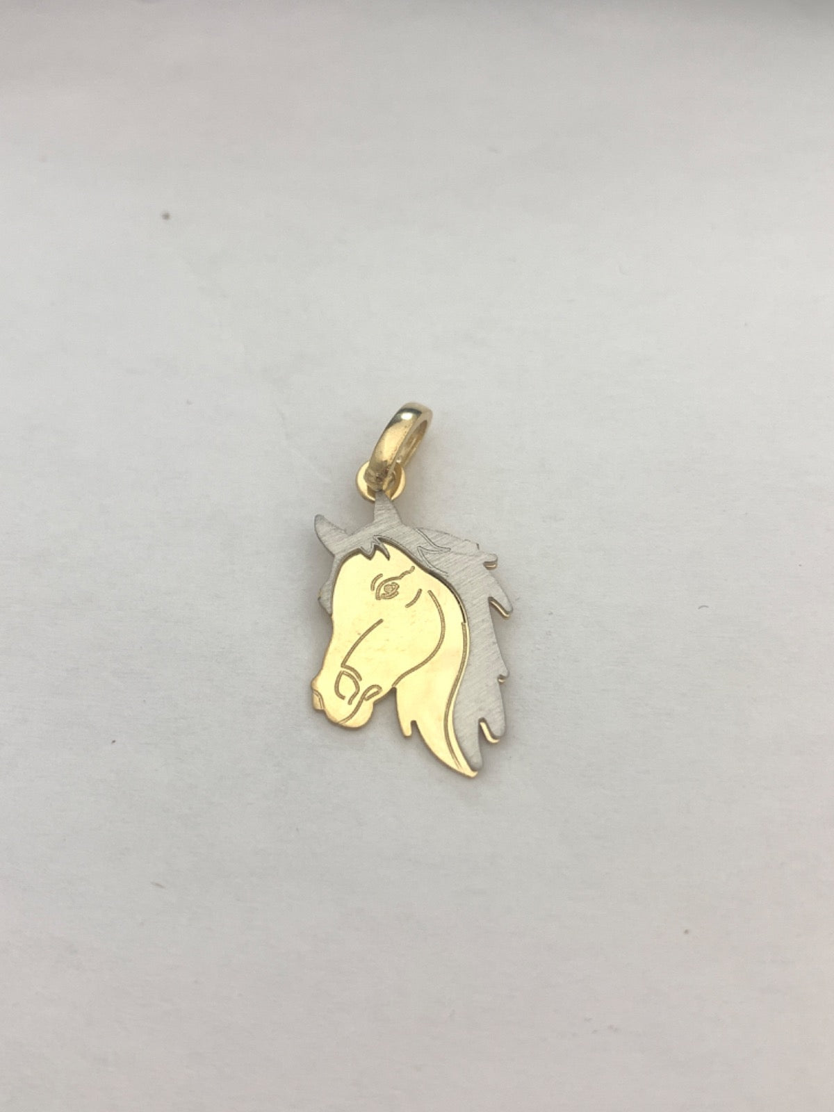 18K Two-Tone Gold Horse Pendant