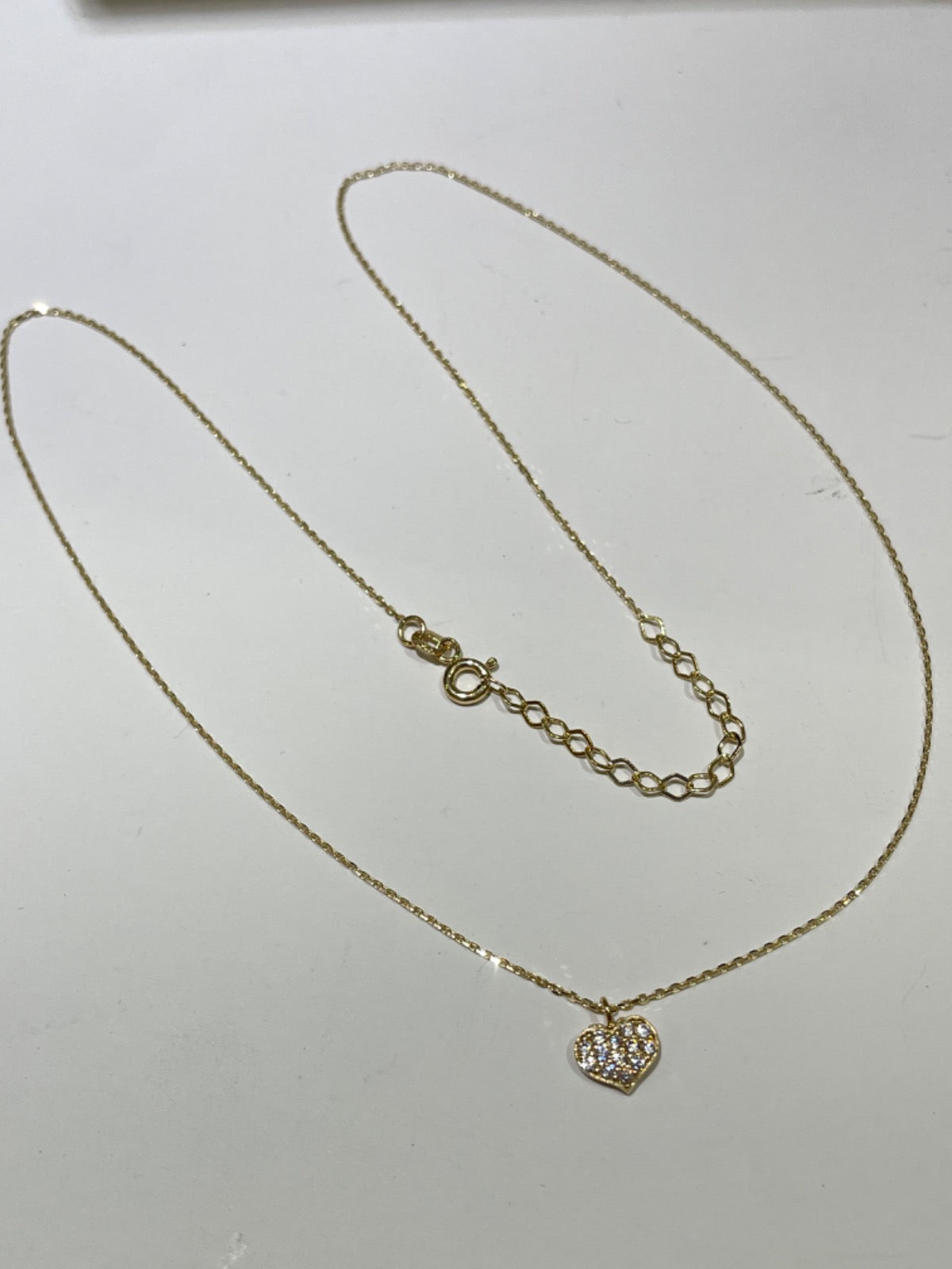 18K Yellow Gold Charm Necklace Set with CZ
