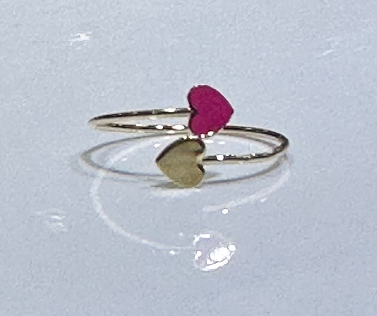 14K Yellow Gold Heart Baby Ring