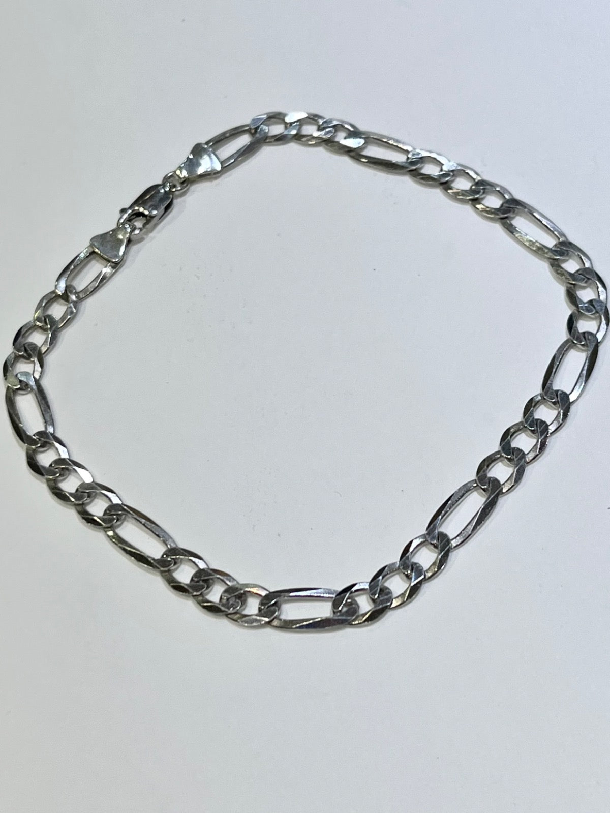 White Silver Fígaro Men's Bracelet