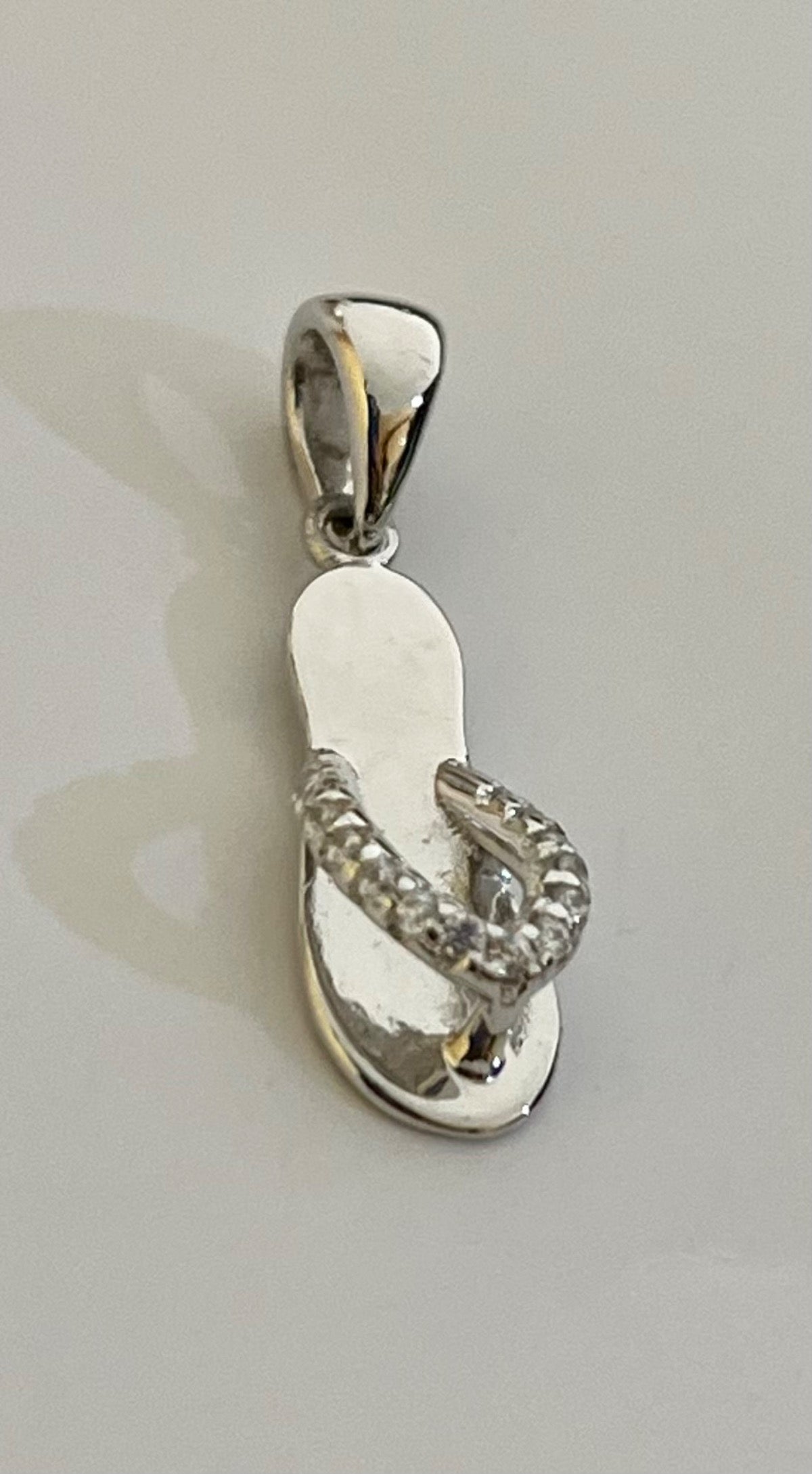 Silver Sandal Charm with CZ