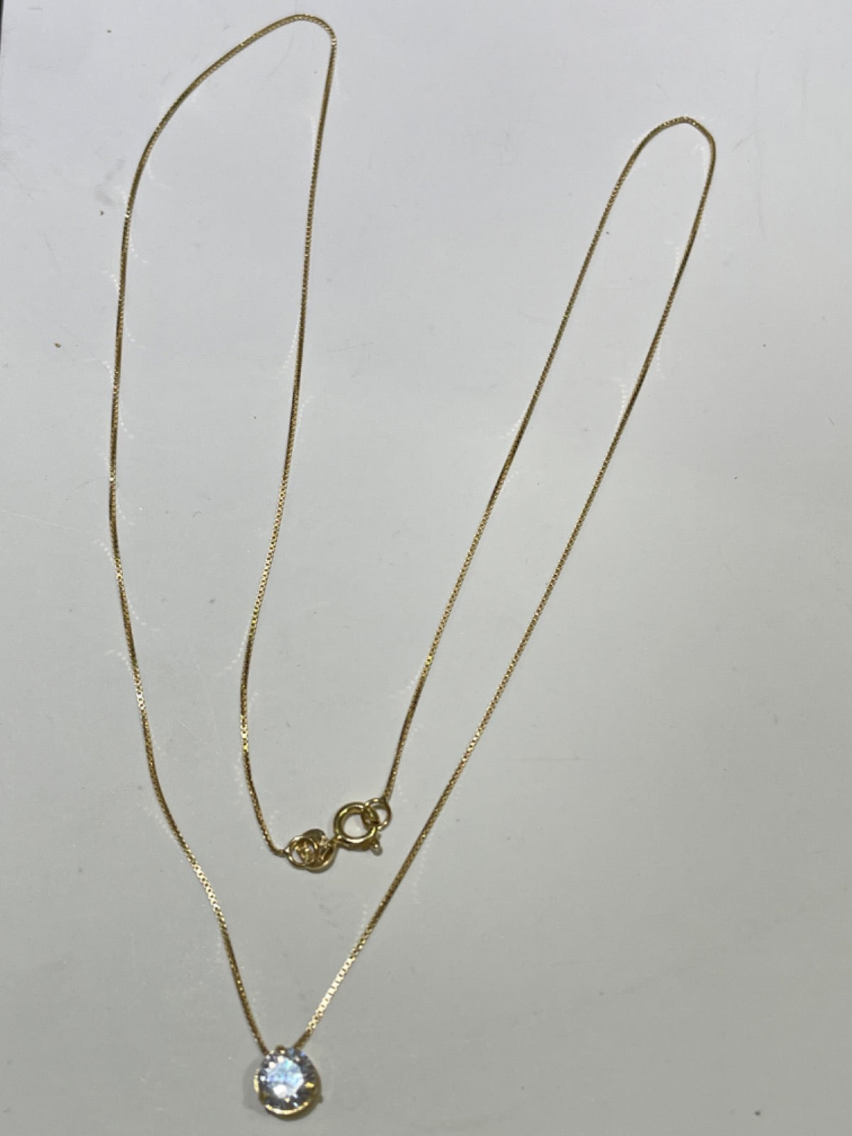 18K Yellow Gold Charm Necklace Set with CZ
