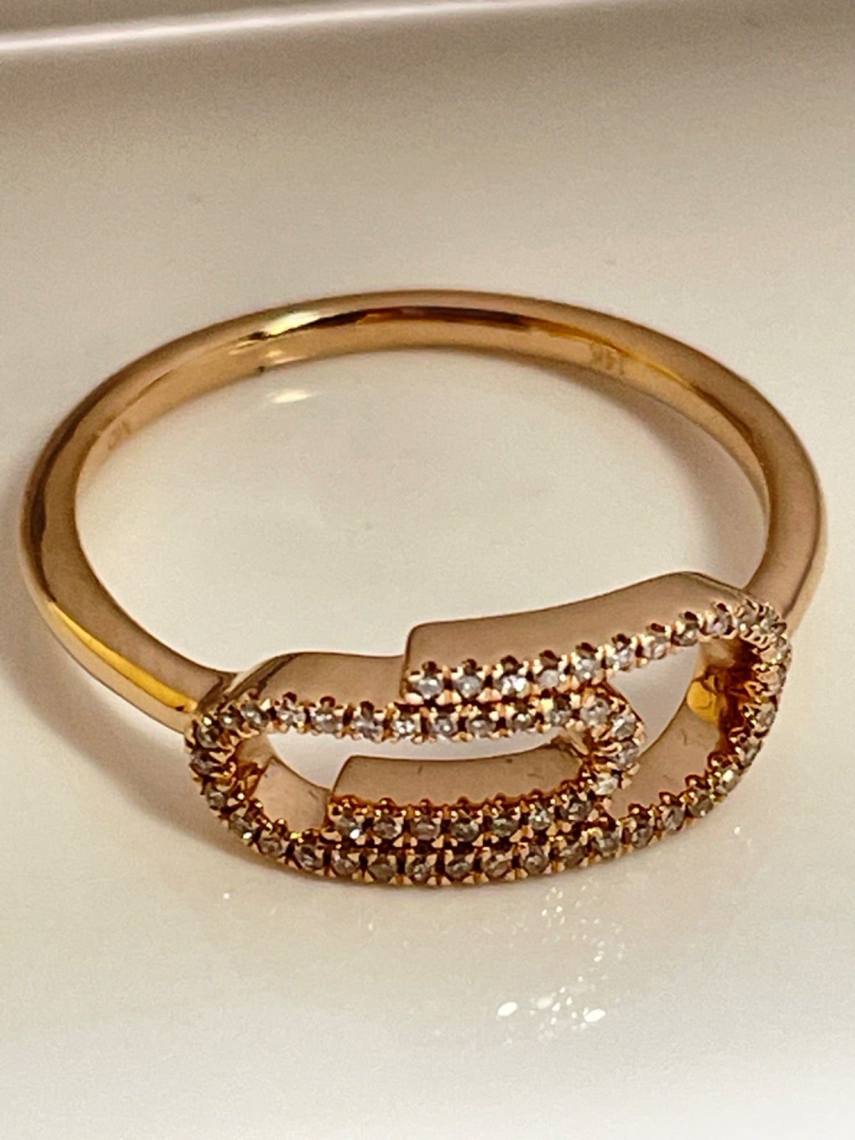 14K Rose Gold Ring with Diamond