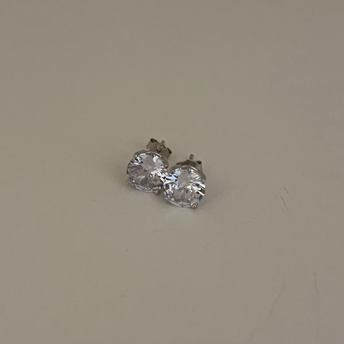 Silver 7mm Earring with CZ
