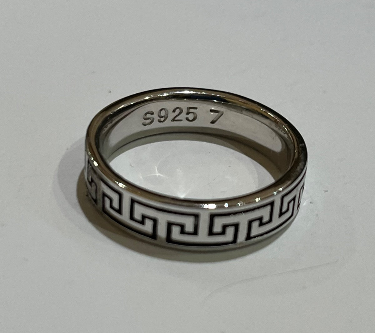 White Silver Wedding Band