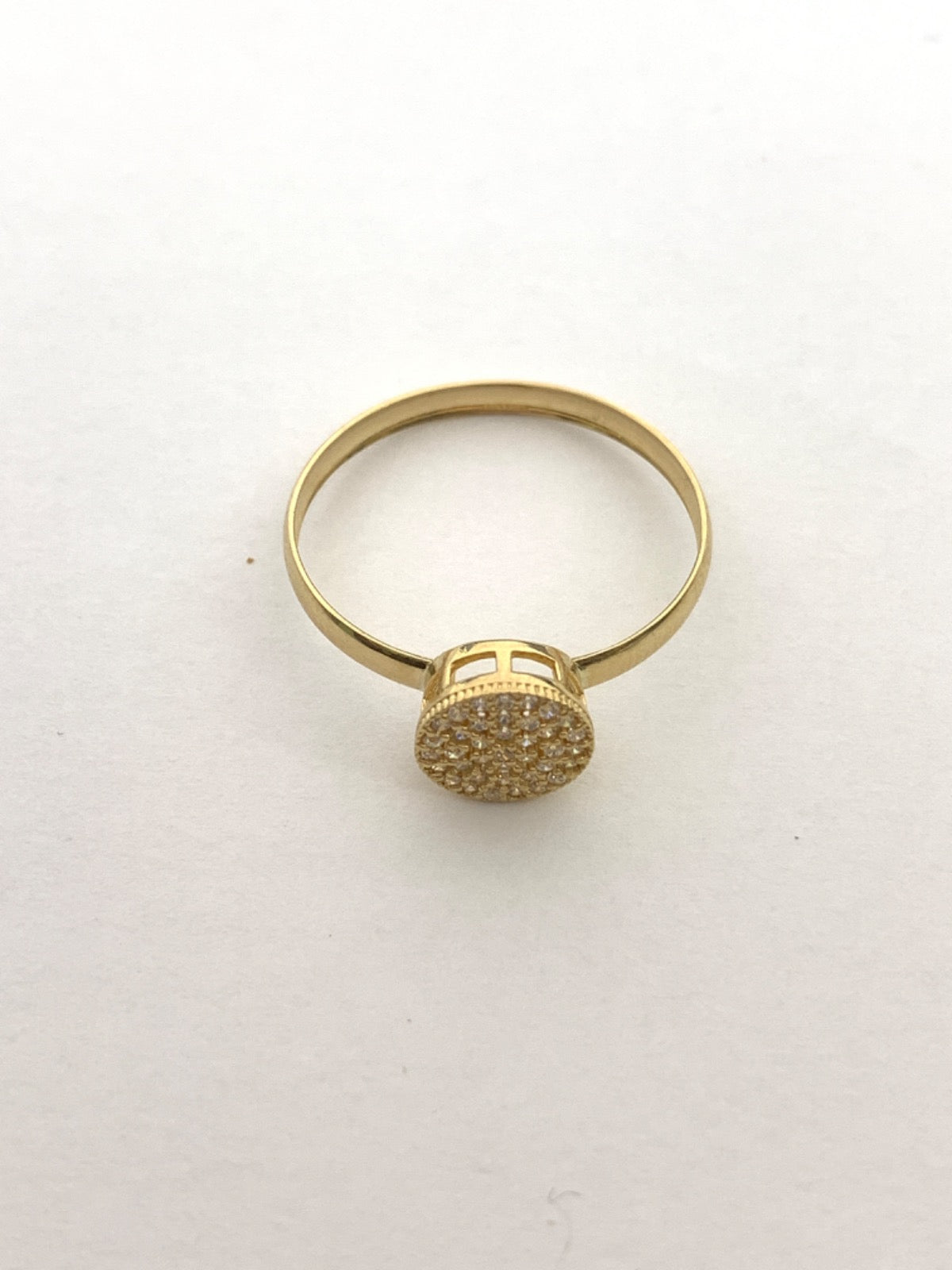 18K Yellow Gold Ring with CZ